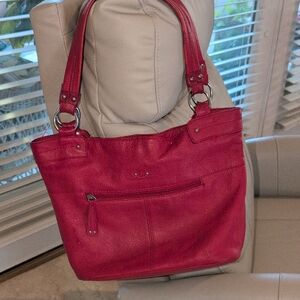 Stone Mountain Cherry Red Leather Shoulder Bag